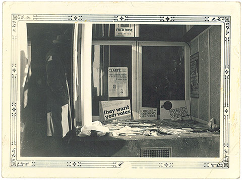 Fred Rose campaign window.