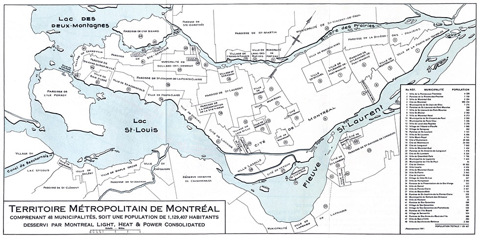 Map of greater Montral.