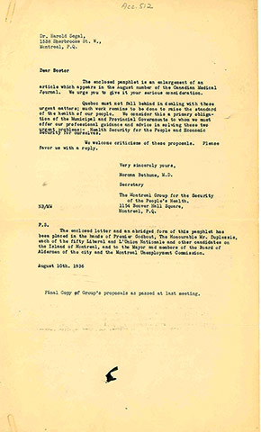 Norman Bethune's letter.