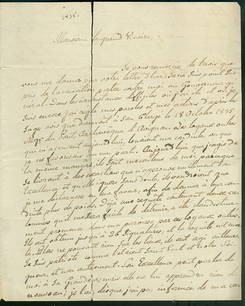 Letter to Franois Bonin