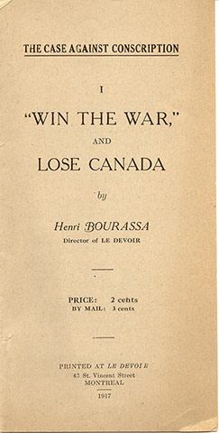 Brochure d'Henri Bourassa.
