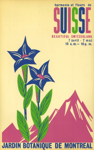 Jardin botanique de Montral, Archives- JBM002158 - Exposition thématique printanière: Harmonie et fleurs de Suisse - Beautiful Switzerland - 1966