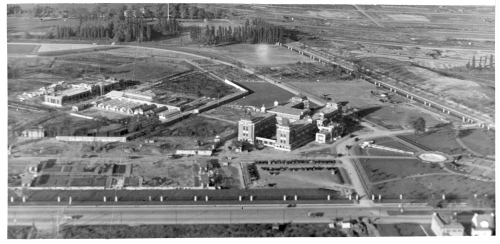 Archives du Jardin botanique de Montral - H-1938-0010 - Montréal, Jardin botanique - Vue aérienne - Octobre 1938 ? Photo H. Teucher