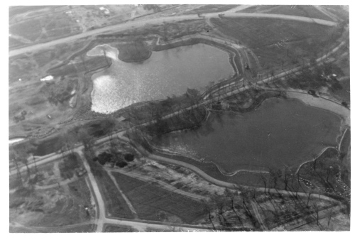 Jardin botanique de Montral (Archives) - H-1938-0015-c - Jardin Botanique de Montréal - Photographie aérienne - Septembre 1938 - Lacs