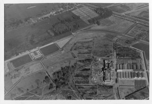 Jardin botanique de Montral (Archives) - H-1938-0017-c - Jardin Botanique de Montréal - Photographie aérienne - Septembre 1938 - Jardin alpin, des lacs et du jardin aquatique