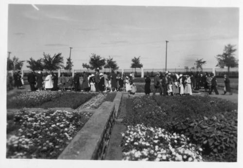 Archives du Jardin botanique de Montral - H-1938-0082-c - Jardin botanique de Montréal - Jardin floral - Visiteurs dominicaux - 1938