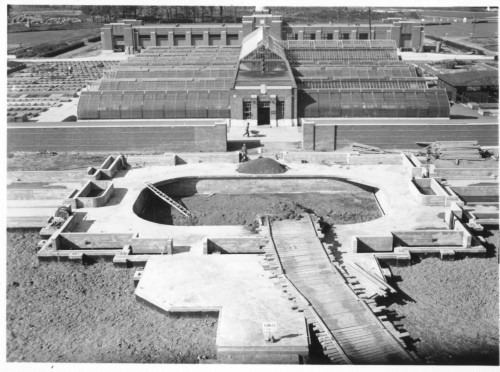 Archives du Jardin botanique de Montral - H-1939-0050-b - Fondations des futures serres d'exposition - 1939