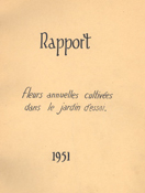 Page titre du rapport des essais de plantes annuelles - 1951