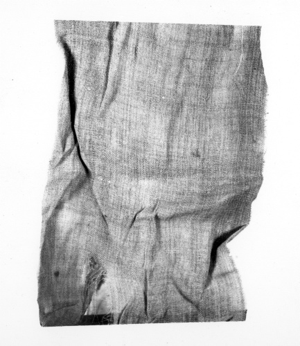 Collection Jacques Rousseau photo - c-3106-a-I-4442 -Toile de lin (Linum usitatissimum) provenant d'une tombe royale de la XiXe dynastie ?gyptienne ( 13e si?cle avant J.C.). Collection Insitut bot.