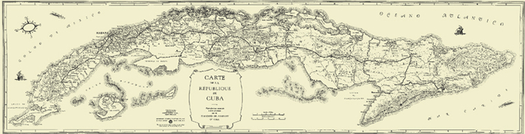 Carte de Cuba extraite des Itinéraires botaniques
