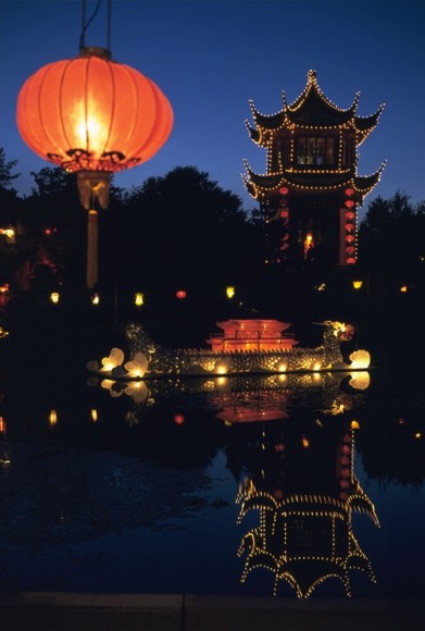 Lanterns on water