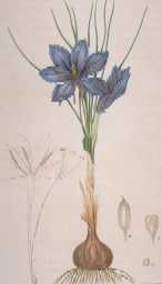Crocus sativus, le safran, planche 306, tir�e de: Chaumeton,1830. La flore m�dicale.Collection Biblioth�que du Jardin botanique de Montr�al