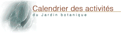 Calendrier des activit�s
