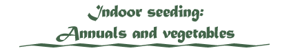 Indoor seeding : Annuals and vegetables