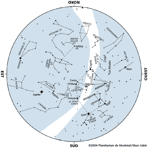 Carte du ciel de février 2004