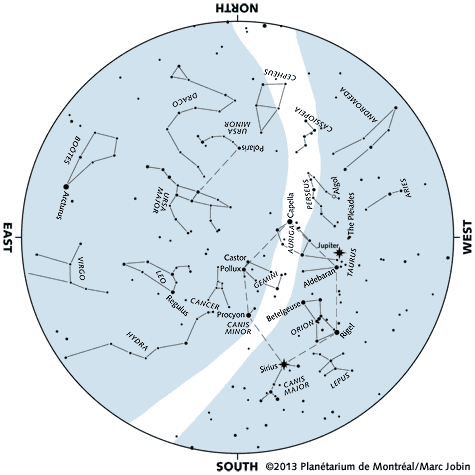 Sky map for February 2013.