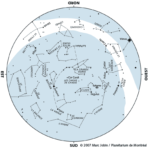 Carte du ciel d'avril 2007