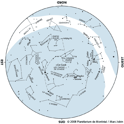 Carte du ciel d'avril 2008