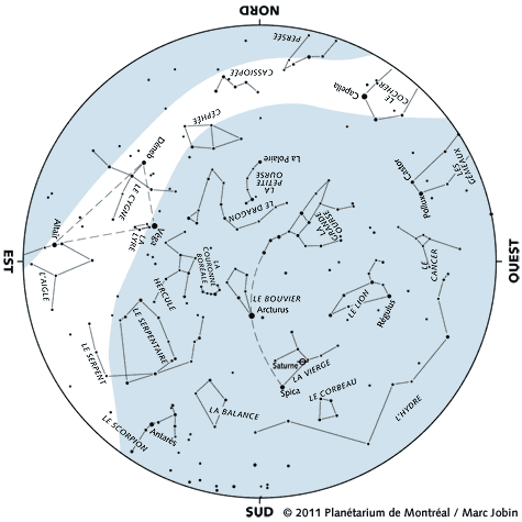 Carte du ciel de mai 2011