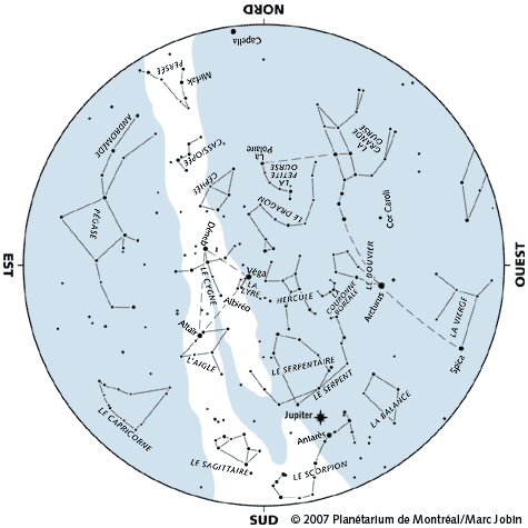 Carte du ciel de juillet 2007