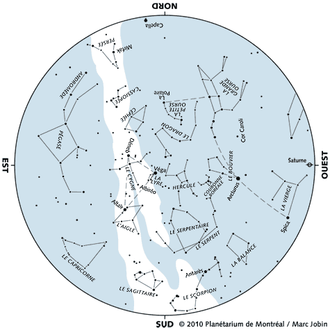 Carte du ciel de juillet 2010