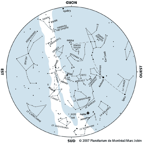 Carte du ciel d'août 2007