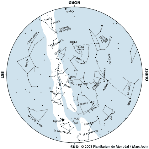 Carte du ciel d'août 2008