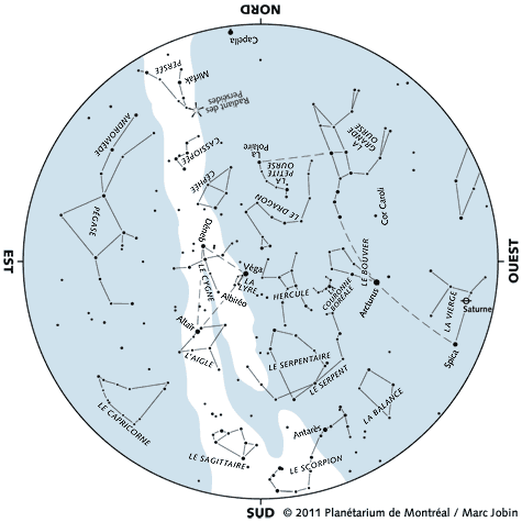 Carte du ciel d'août 2011