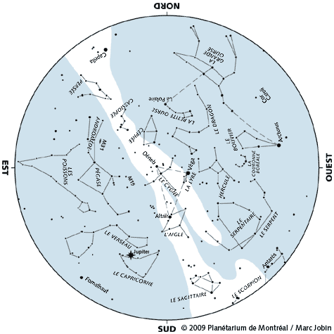 Carte du ciel de septembre 2009