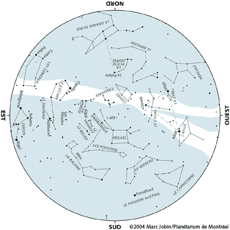Carte du ciel d'octobre 2004