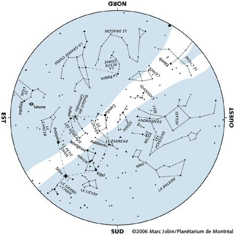 Carte du ciel de décembre 2006