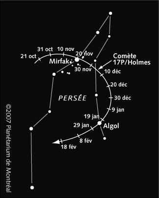 La constellation de Persée et la comète Holmes
