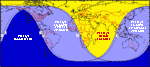 Carte de visibilité du passage de Vénus